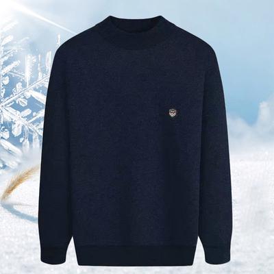 Winter Plus Velvet Sweter Sweter z okrągłym dekoltem Plus Velvet Warm Sweter Sweater odpowiedni dla ojców w średnim wieku i starszych
