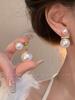Silver needle flash zircon earrings, women's exquisite temperament stud earrings, spring and summer earrings.