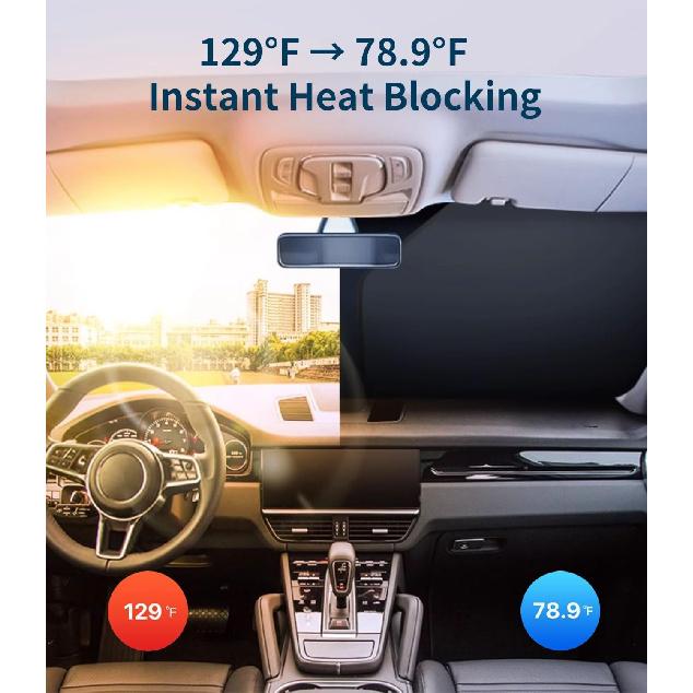 Custom-Fit for Volvo Windshield Sun Shade, Car Sunshade Cover UV Block Car Front Window with Foldable Sun Shade Cover Cool Protection Visor, Designed