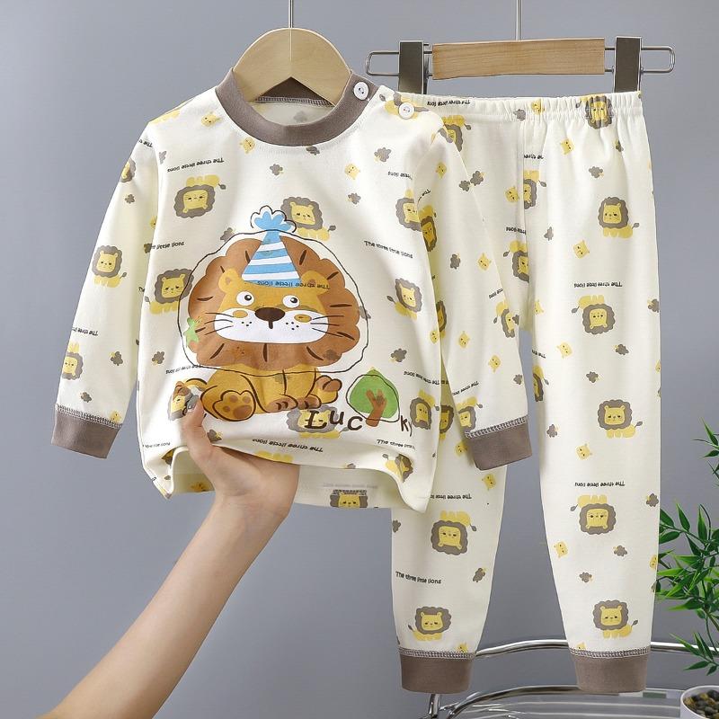 Kinder Unterwäsche Set Baby Süßer Schlafanzug Jungen Mädchen Thermisch Lang Hausanzug Kinder Nachtwäsche