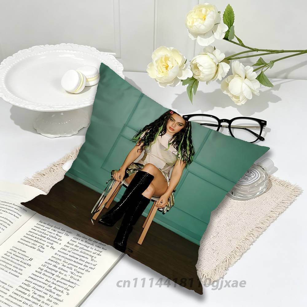 CCharli xcx Brat Crash Sucker Pillow Case For Home Bedroom Car Office Decoration Living Room Sofa Cushion Cover Suitable