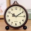 Retro small alarm clock ornament, desk clock, silent desk clock, home living room, bedroom, desktop clock, desk clock pendulum