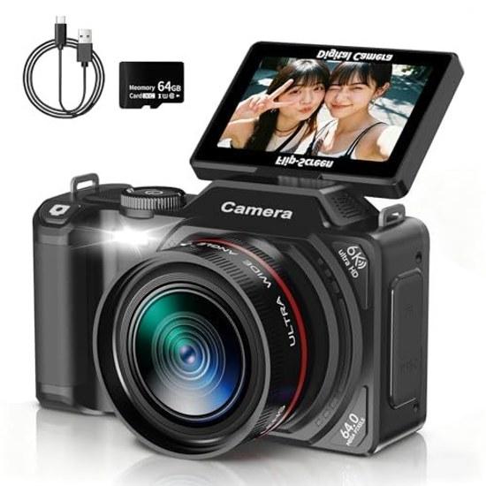 Digitalkamera 6K 96 Megapixel 18-facher Zoom WIFI VLOG Selfie Student Anfänger leicht kompakt schwarz