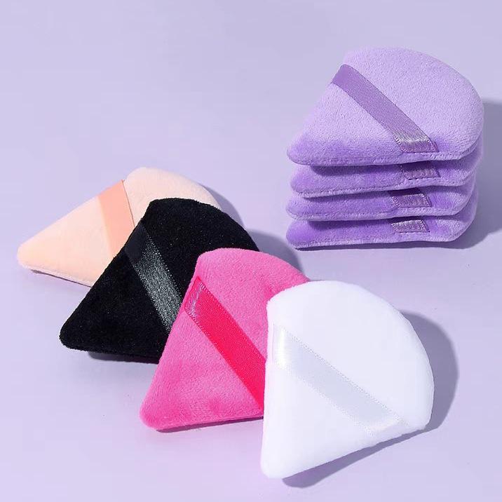 Triangle Velvet Powder Puff - Soft Cotton Sponge for Makeup Setting