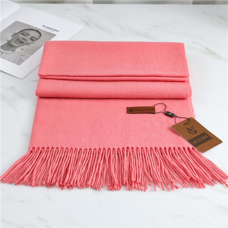 Scarf Imitation Cashmere 29 Colors Thick Warm Solid Color Scarf Shawl Women'S Winter Fashion Tassel Versatile Scarf Men