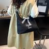Retro Literary Handbag Women's Small Fresh Striped Shoulder Bag Casual Large Capacity Commuter Canvas Tote Bag