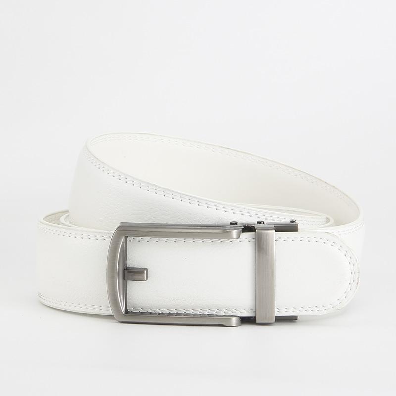Dolly Road, Reverse Buckle Belt 3.5 Automatic Buckle Two-Layer Cowhide Belt, Men'S Leisure Belt