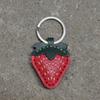 Fashion Cowhide Genuine Leather Strawberry Cherry Shape Pendent Fruit Lanyard Bag Charms