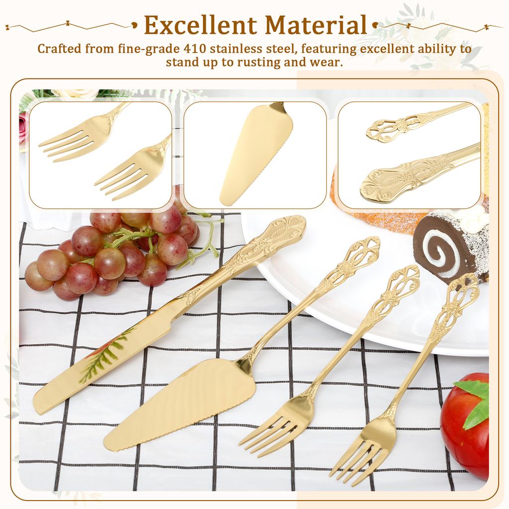 Cake Cutting Set for Wedding Stainless Steel Cake Knife and Server Set Cake Cutter Pie Spatula for Birthday Christmas Party