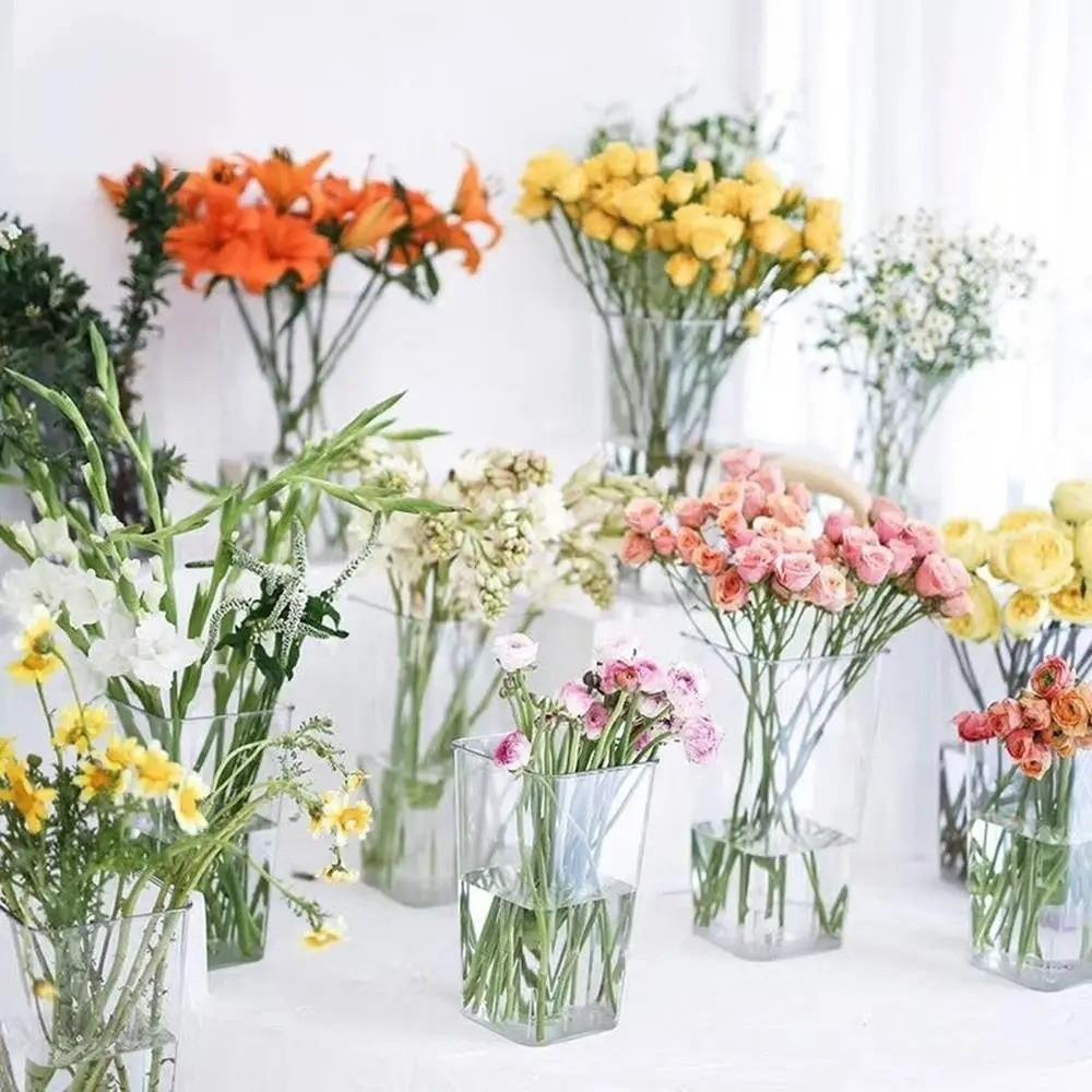 Acrylic Flower Vase Nordic Style Deep Water Flower Pot New Floating Candle Holder  Home Decoration