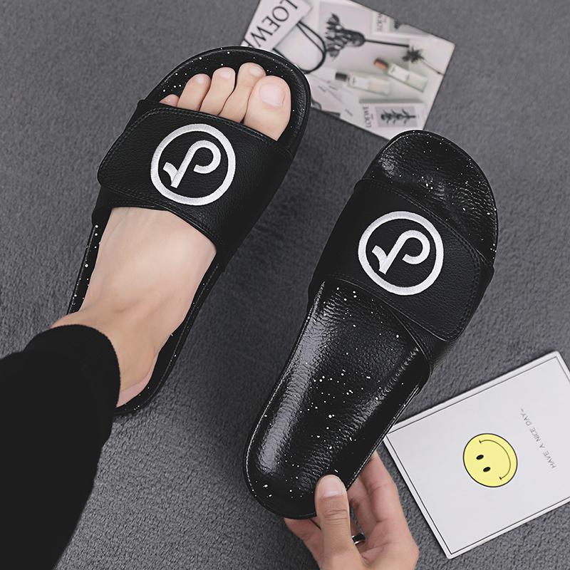 

Fashion New Men Slippers Non Slip Slide Sandals Thick Soft Platform House Shoes Men Indoor Outdoor Shower Bathroom Slipper Casual Big 48 36 чёрный