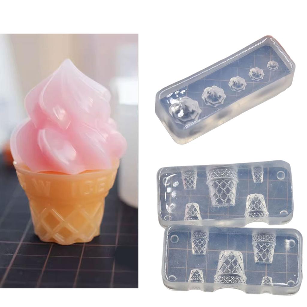 Silicone Ice Cream Cone Molds Candy Toy Molds Candy Food Molds Resin Casting Moulds Perfect Gift for Baking Enthusiasts