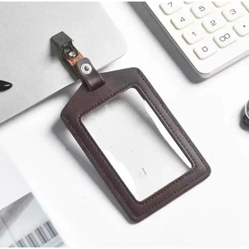 Leather Work Card  Cover Card Clip Cowhide Nameplate Cowhide Nameplate Elevator  Access Control School  Doctor Bus Card