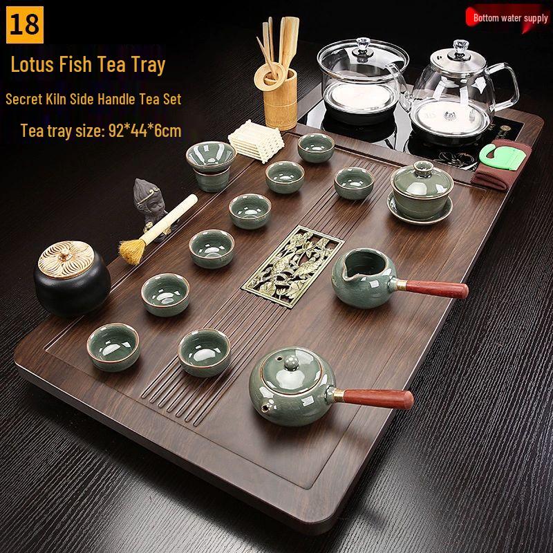 Automatic Tea Tray with Integrated Kettle & Tea Set