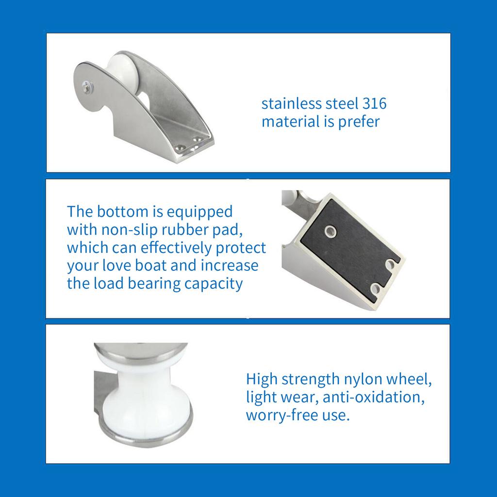 For Trailer Boating Accessorios 316 Stainless Steel Marine Hardware Bow Roller Bracket Roller Anchor Holder Marine Yacht