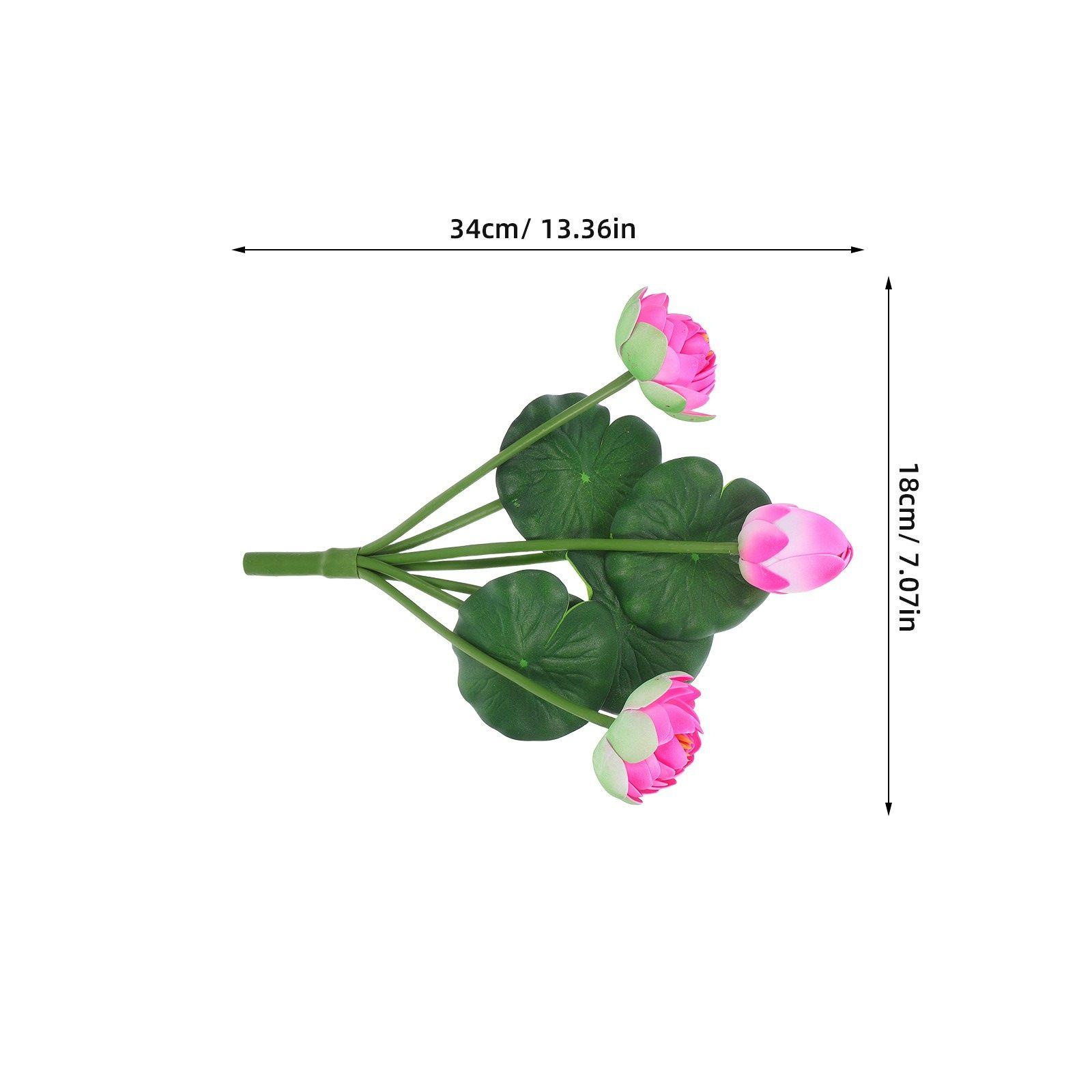 2Pcs Lifelike Simulation Lotus Flower Eva Artificial Flower Decoration Warm for Living Room Office Wedding Desktop розовый