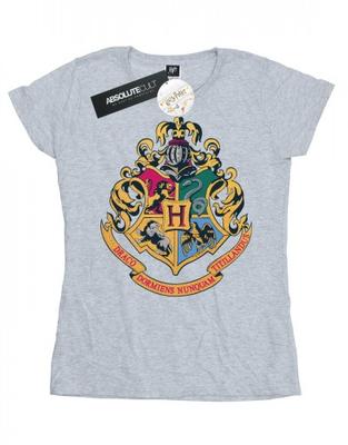 Womens/Ladies Hogwarts Crest Gold Ink Cotton T-Shirt