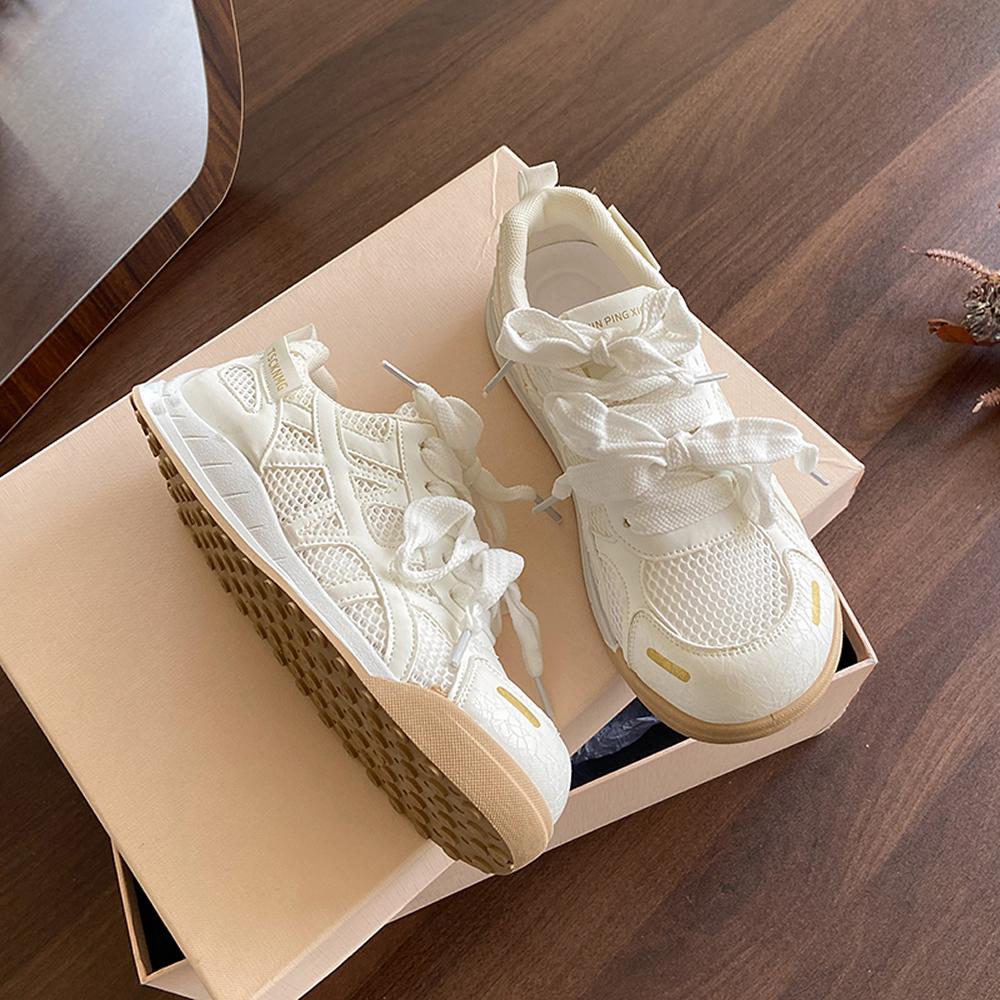 2025 Women's Shoes Casual Platform Shoes Women's Round Toe Lace-Up Tennis Women Vulcanized Sneakers