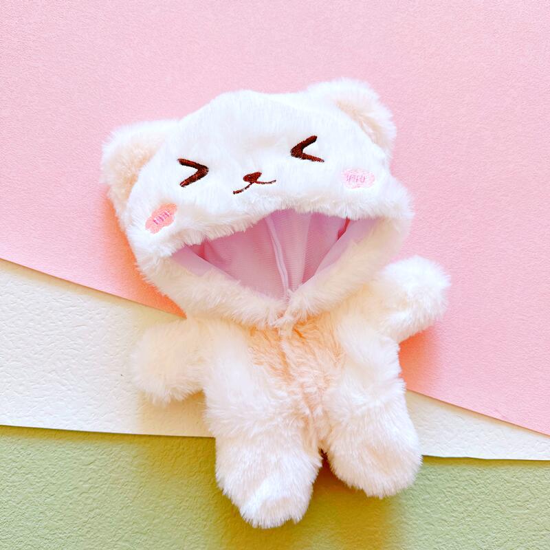 Cotton 20cm Doll with Clothes - Celebrity Style, Normal or Fat Body, Triangle Eyes, Cat Jumpsuit