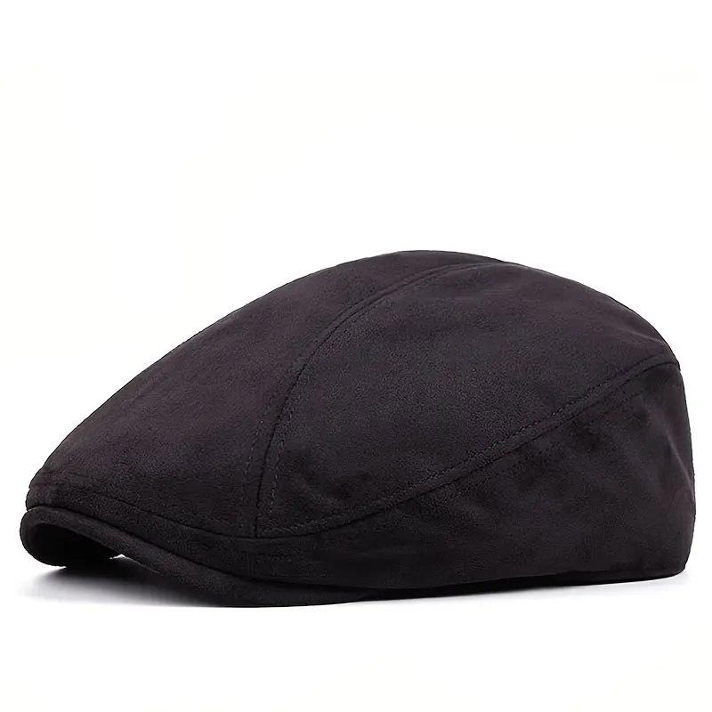 New Suede Winter Beret Hat Fashion Men Women Adjustable Newsboy Cap Flat Visor Berets Unisex Panama Hat Retro Casual Beret Gorra