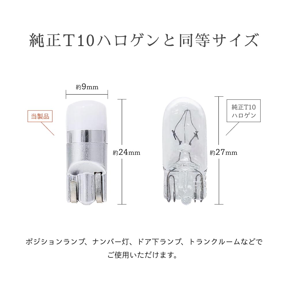 HID-YA T10 LED White Position Lamp License Plate Lamp Room Lamp 6500K Pack of 2