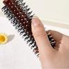 Anti-Static Wooden Handle Salon Styling Drying Tool Round Hairdressing Curling Massage Roller Comb For Real Hair Wigs Barber