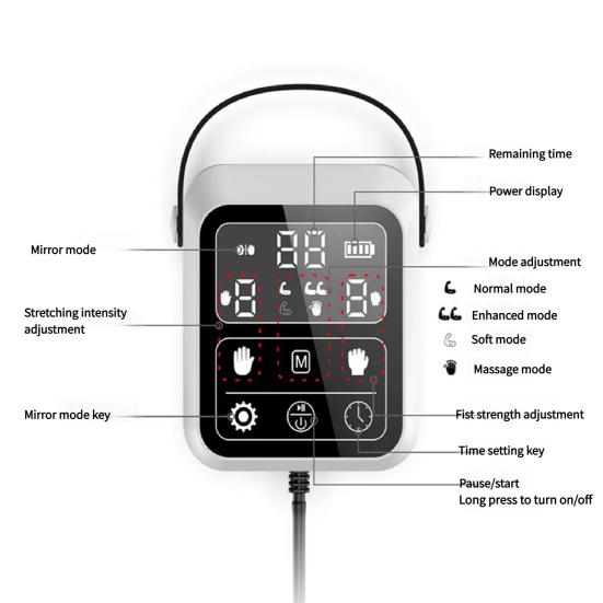 Smart Rehabilitation Robot Glove for Stroke And Hemiplegia 5-Finger Hand Therapy Trainer with LED Display Mirror Training Stroke Glove