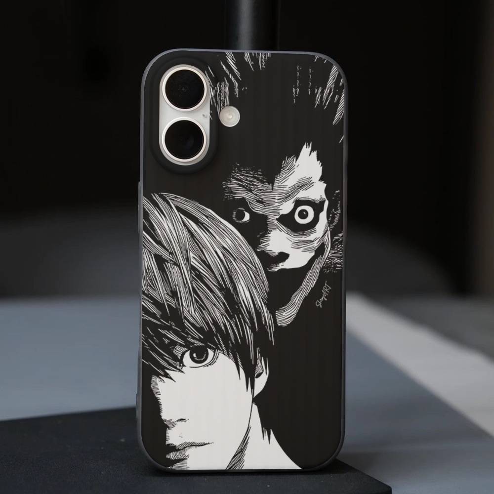 Japan Anime Death Note For IPhone 16 15 11 12 13 14 17 Pro Max PLUS Pro Soft Corrugated Silicone Back Phone Case