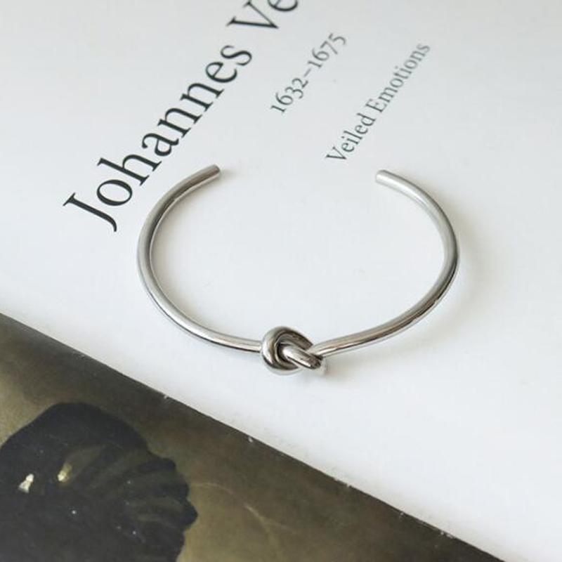 Βραχιόλια 3,5 χιλιοστών μοντέρνα, στρογγυλά βραχιόλια με μανσέτα ανοιχτού κόμπου για γυναίκες Κομψά χρυσά κοσμήματα Noeud περιβραχιόνιο Pulseiras