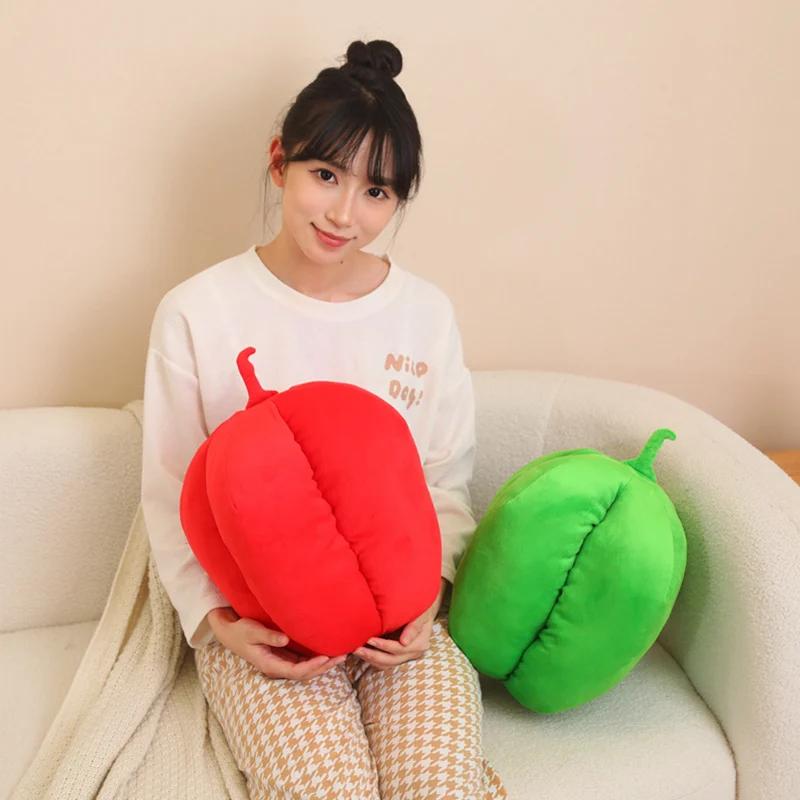 Simulation Vegetable Red Green Pepper Plush Toy Cute Soft Plant Pillow Dolls Stuffed Chili Pillow Children Room Decor Gift