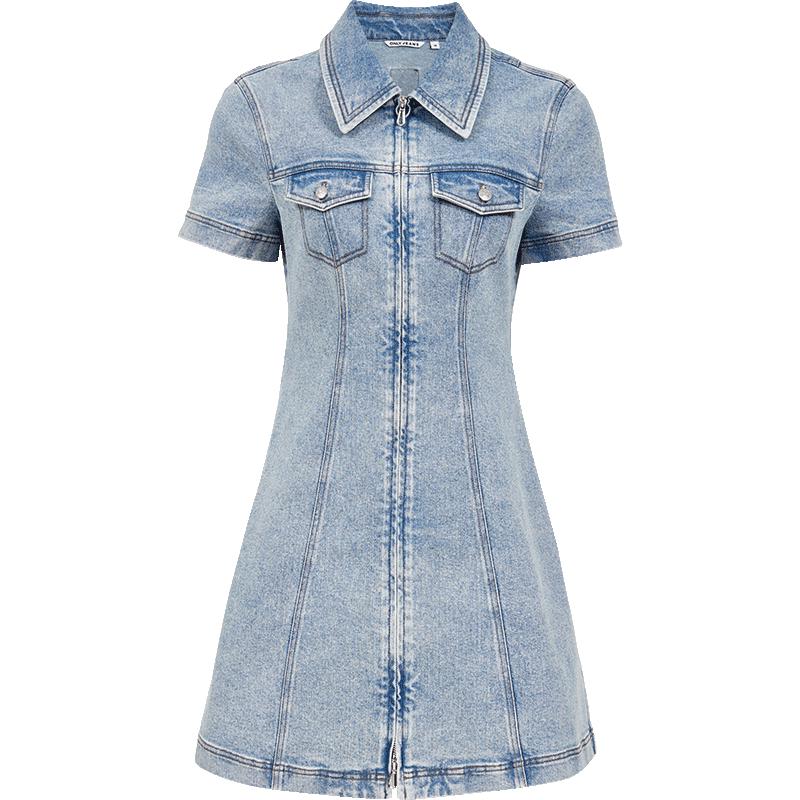 

ONLY Women s Washed Distressed Slimming Denim Mini Dress M