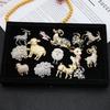 Year of the Sheep Zodiac Brooch: Alloy Sheep Corsage Pin for Women