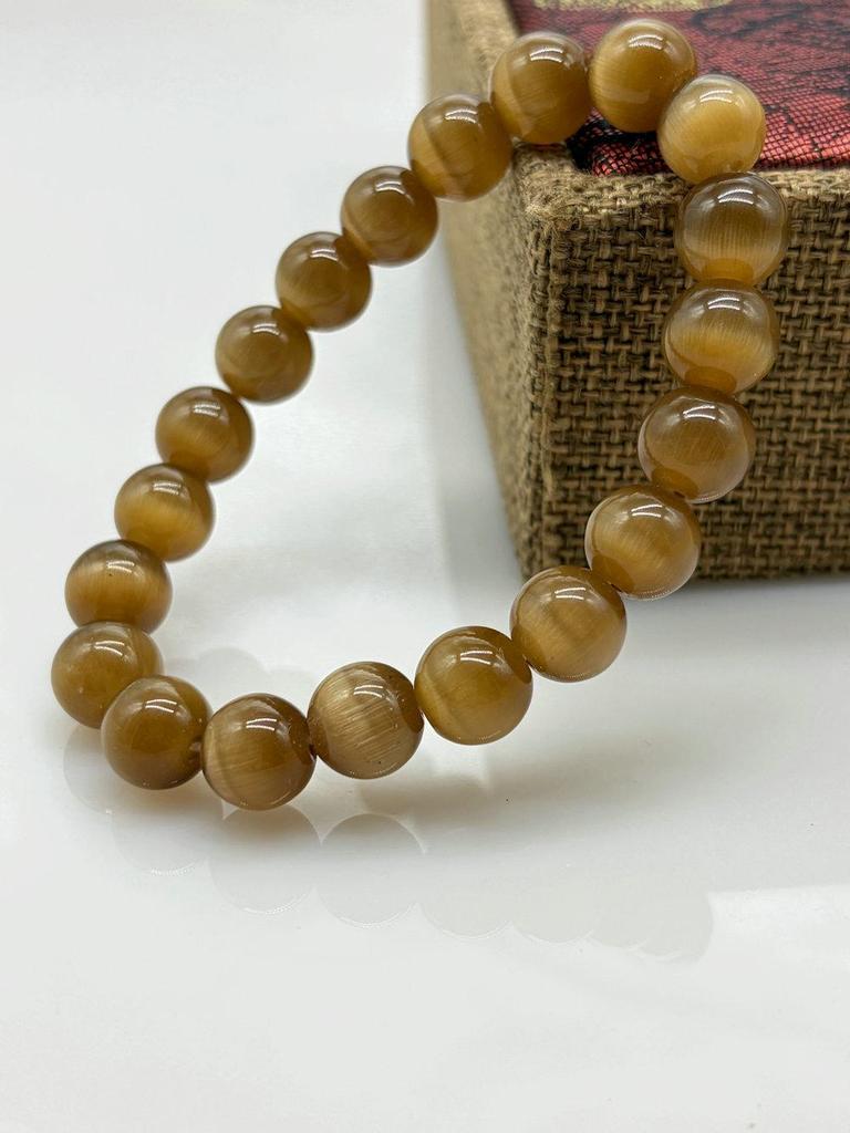 10MM Multicolor Cat's Eye Beaded Bracelet - Exquisite Chinese Ancient Style Crystal Design
