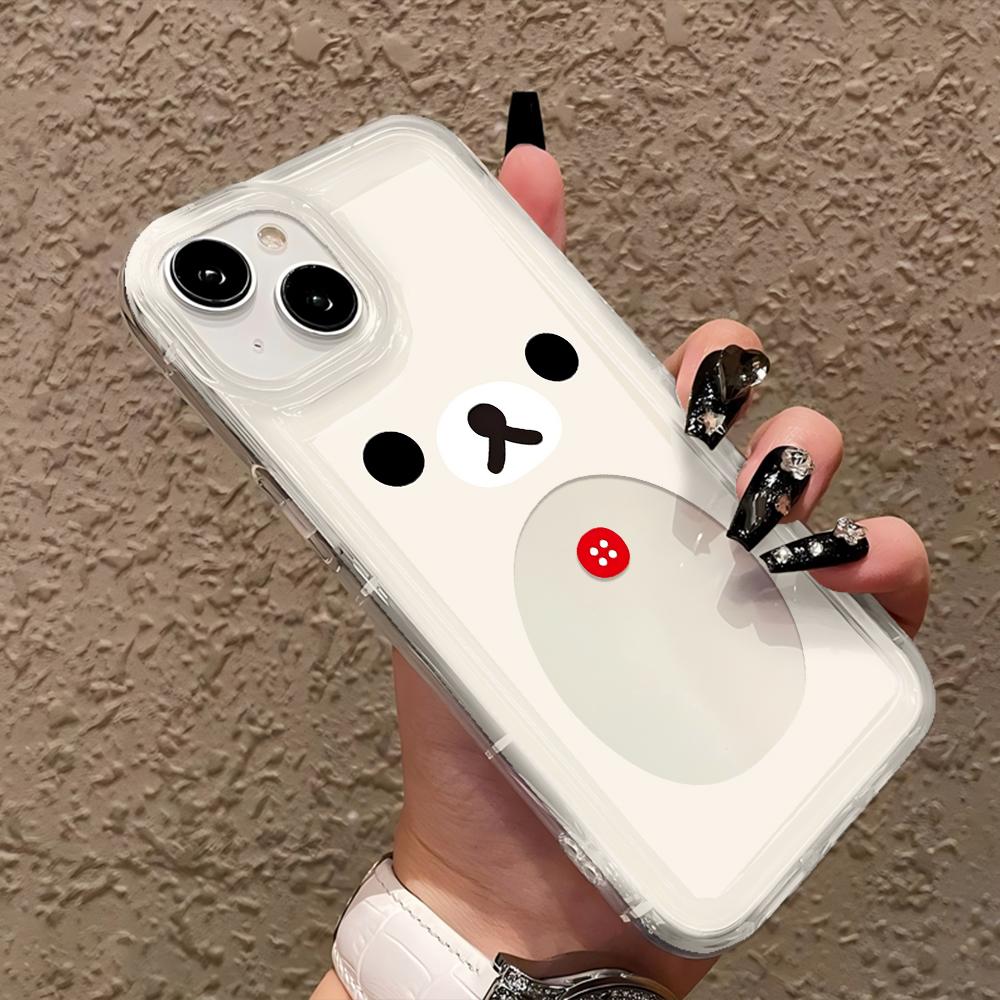 Phone Case for iPhone 17 16e 16 15 14 13 12 11 Pro Max 7 8 Plus X XR XSMax Airbag Anti Fall Clear Cover Cartoon R-Rilakkumas