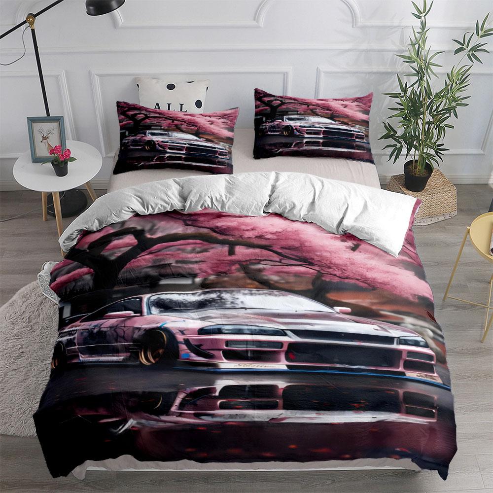 

Vincent Car Customized Bedding Set King Queen Double Full Twin Single Size Duvet Cover Pillow Case Bed Linen Set 100x135cm-2pcs