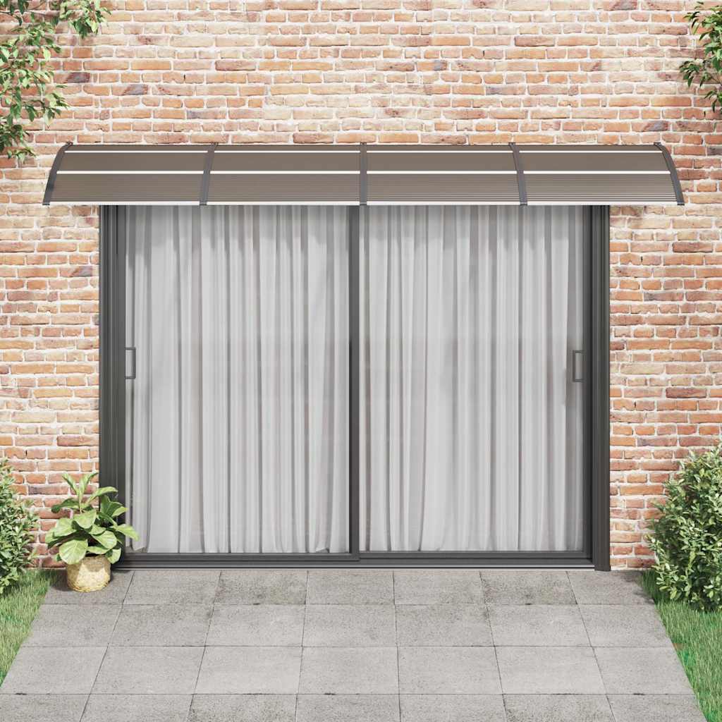 Vidaxl Door Awning, Black-Transparent, 350X75 Cm, Polycarbonate