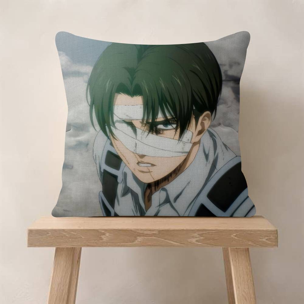 Anime Attack On Titan Levi Ackerman Pillow Cushion Cover Pillowcase Living Room Sofa Home Decor