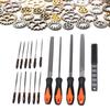 17 Pcs File Tool Set with Carry Case Half Round Triangle Round Flat and Needle Files Brush Carbon Steel Hand Files