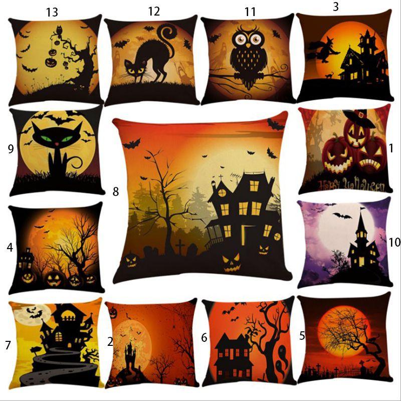 Premium Quality Fall Decor Pillow Case With Elegant Halloween Patterns