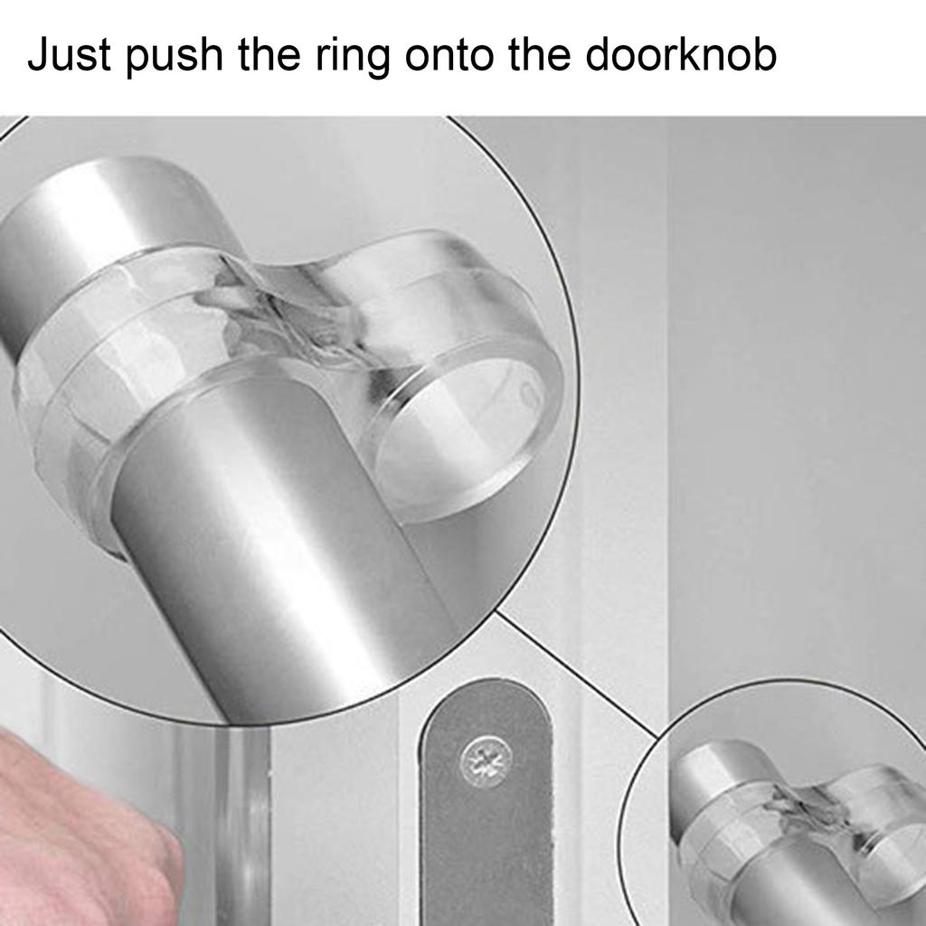 Clear Silicone Door Handle Bumpers Easy to Install Silicone Clear Wall Shielding Wall Protections from Door Impact