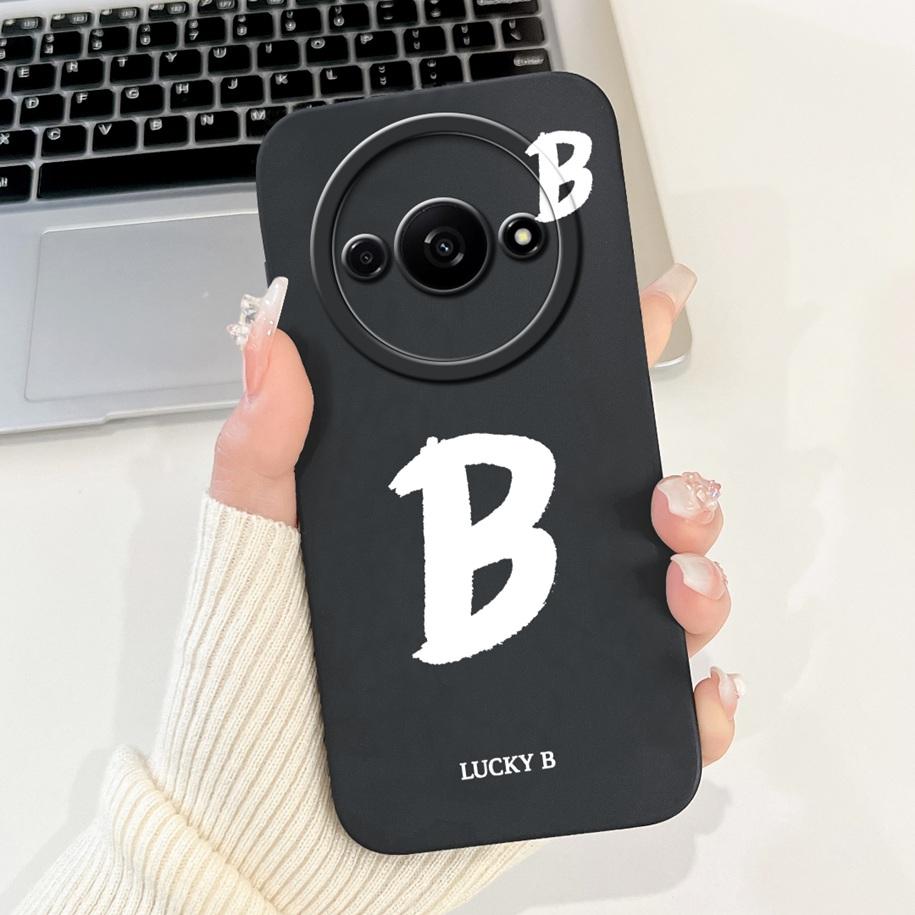 For Xiaomi Poco C61 Case PocoC61 C 61 Cover Luxury Letters Soft White Black Silicone Matte Fundas For Xiaomi Redmi A3 A3x Bumper