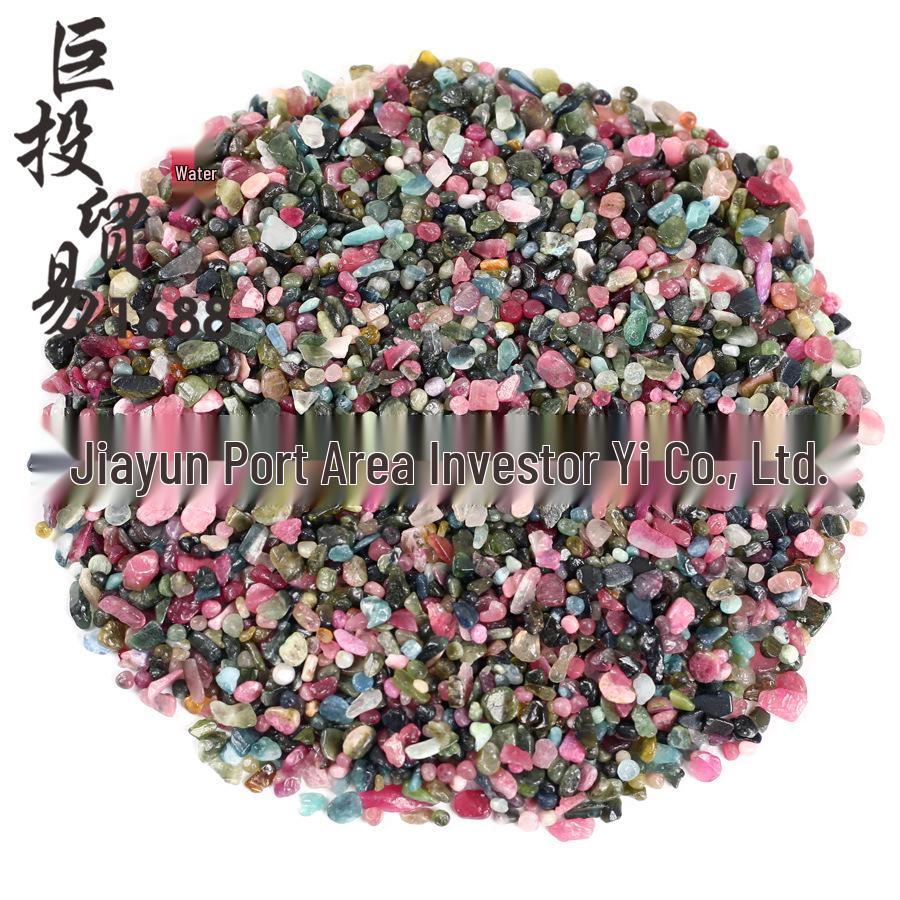 Natural Red Tourmaline Crystal Gravel and Fine Sand Ornaments