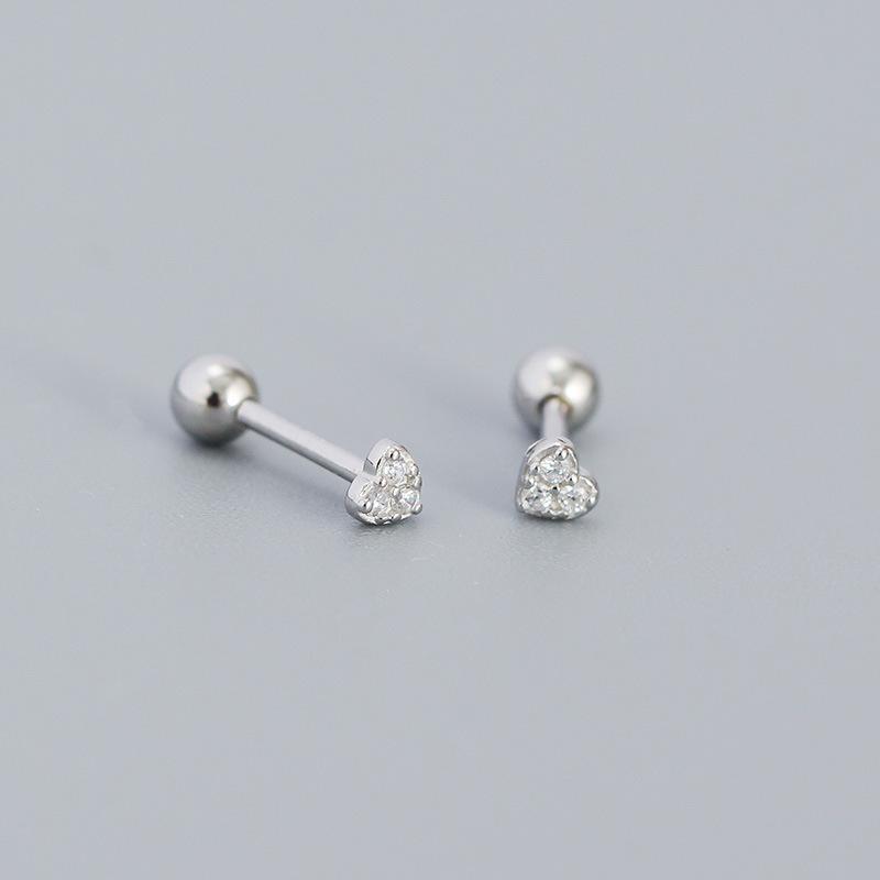 Neue Mode Herz Ohrstecker für Damen Hypoallergen Schraubverschluss Knorpel Helix Ohrring Mädchen Piercing Zubehör Schmuck Geschenke