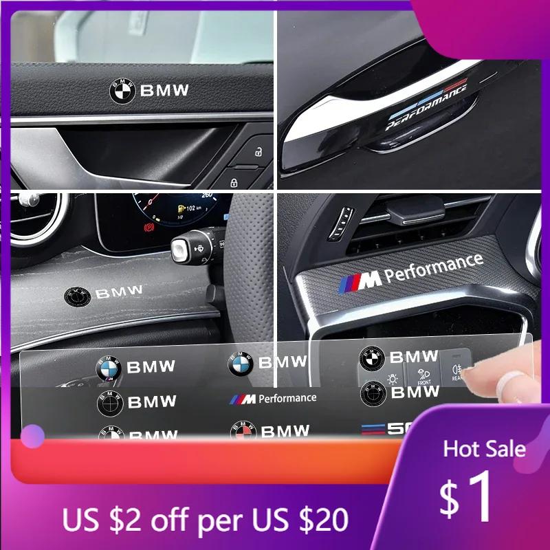 BXF1 Car Interior Sticker Central control Decals Emblem Badge Logo Sticker For BMW 50th M E46 E39 E38 E90 E60 F10 F30 Z3 X1 X3 X5