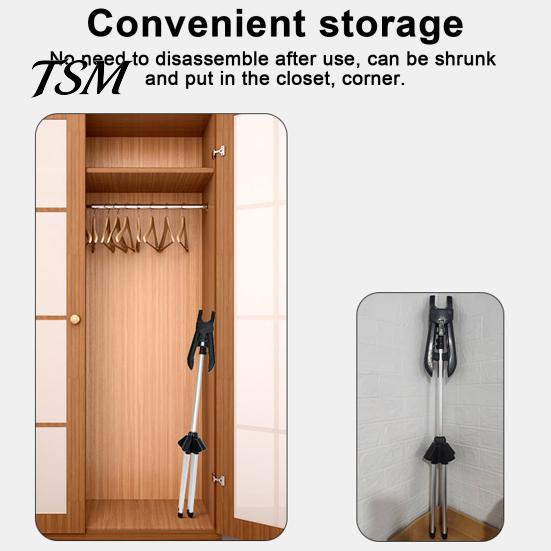 Ironing Steamer Support Frame Steaming Clothes Hanger Height Adjustable Foldable Standing Handheld Garment Pants Rack Clothing Steam Holder Stand