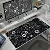 Ästhetische Blumen Schreibtischmatte Schwarze Sakura Gaming-Mauspad Großes Büro Zubehör Kirschblüte Mauspad XXL Gamer Computer-Matte