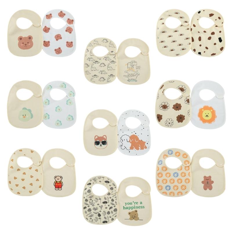 2-teiliges/Set Neugeborenes Baby Baumwoll-Lätzchen Spucktuch Modisches Säuglings-Hochabsorbierendes Speicheltuch Säuglings-Beißlätzchen