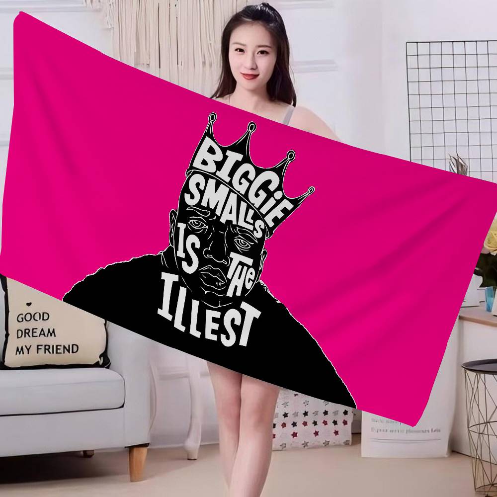 Biggie Smalls Music Album Anime Beach Swimming Towel Soft Absorbent Washcloth Children's Gifts for Kids Travel Camping Gym