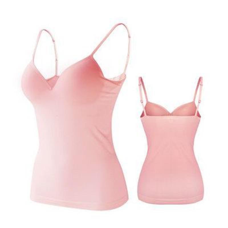 Plus-Size Women's Backless V-Neck Modal Camisole with Built-in Bra for Yoga