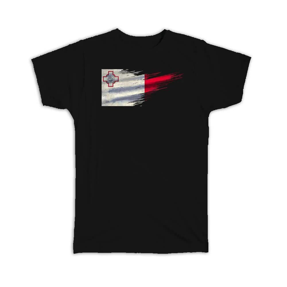 Gift T-Shirt : Malta Flag Maltese Travel Expat Country Artistic S